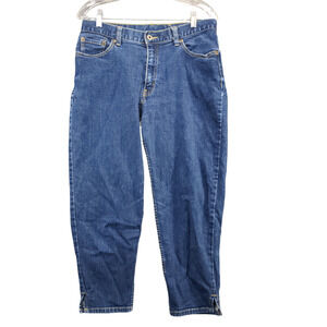 Levi's Women's Cropped Denim Jeans Blue 13M 5-Pocket Medium Wash Cotton Blend